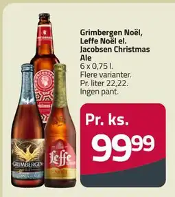 Fleggaard Grimbergen Noël, Leffe Noël el. Jacobsen Christmas Ale, DKK 99.99 tilbud