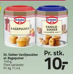 Fleggaard Dr. Oetker Vaniljesukker el. Bagepulver, DKK 10 tilbud