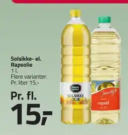 Fleggaard Solsikke- el. Rapsolie, DKK 15 tilbud