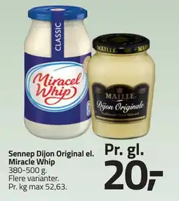 Fleggaard Sennep Dijon Original el. Miracle Whip, DKK 20 tilbud