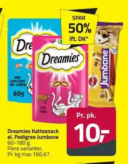 Fleggaard Dreamies Kattesnack el. Pedigree Jumbone, DKK 10 tilbud
