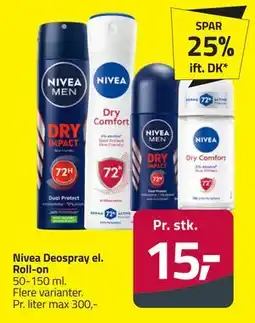 Fleggaard Nivea Deospray el. Roll-on, DKK 15 tilbud