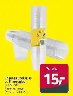 Fleggaard Engangs Shotsglas el. Snapseglas, DKK 15 tilbud