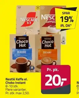 Fleggaard Nestlé Kaffe el. Choko Instant, DKK 20 tilbud