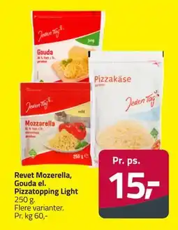 Fleggaard Revet Mozerella, Gouda el. Pizzatopping Light, DKK 15 tilbud