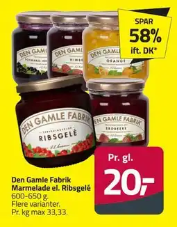 Fleggaard Den Gamle Fabrik Marmelade el. Ribsgelé, DKK 20 tilbud