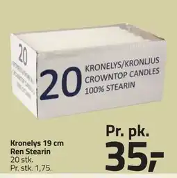 Fleggaard Kronelys 19 cm Ren Stearin, DKK 35 tilbud