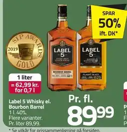 Fleggaard Label 5 Whisky el. Bourbon Barrel, DKK 89.99 tilbud
