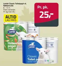 Fleggaard Lambi Classic Toiletpapir el. Køkkenrulle, DKK 25 tilbud