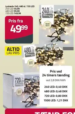 Fleggaard Lyskæde 240, 480 el. 720 LED tilbud