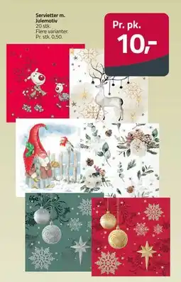 Fleggaard Servietter m. Julemotiv, DKK 10 tilbud