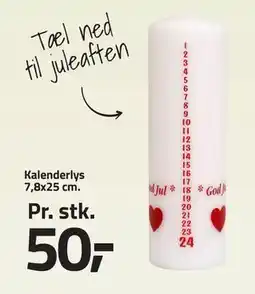 Fleggaard Kalenderlys 7,8x25 cm, DKK 50 tilbud
