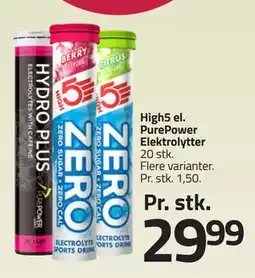 Fleggaard High5 el. PurePower Elektrolytter, DKK 29.99 tilbud