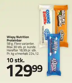 Fleggaard Wispy Nutrition Proteinbar, DKK 129.99 tilbud