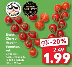 Kaufland DE Dtsch. Cherry- rispen- tomaten, rot tilbud