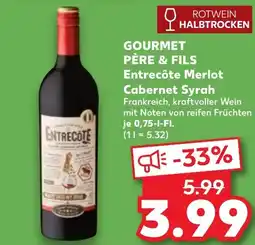Kaufland DE Gourment Père & Fils Entrecôte Merlot Cabernet Syrah tilbud