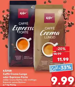 Kaufland DE KÄFER Caffè Crema Lungo oder Espresso Forte tilbud