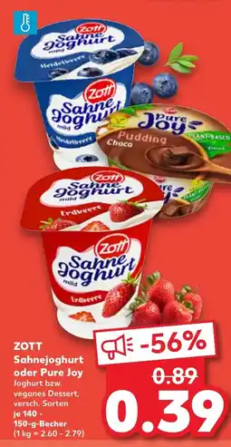 Kaufland DE ZOTT Sahnejoghurt oder Pure Joy tilbud