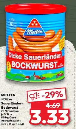 Kaufland DE METTEN Dicke Sauerländer Bockwurst tilbud