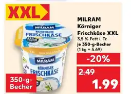Kaufland DE MILRAM Körniger Frischkäse XXL tilbud