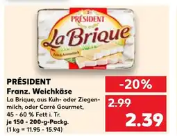 Kaufland DE PRÉSIDENT Franz. Weichkäse tilbud