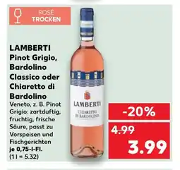 Kaufland DE LAMBERTI Pinot grigio, bardolino classico oder chiaretto di bardolino tilbud