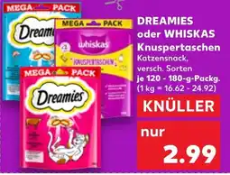 Kaufland DE Dreamies oder whiskas knuspertaschen tilbud