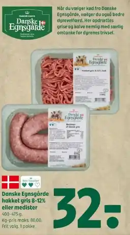 Coop 365 Danske Egnsgårde hakket gris 8-12% eller medister tilbud