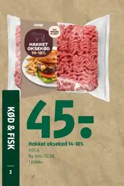 Coop 365 Hakket oksekød 14-18% tilbud