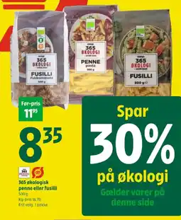 Coop 365 365 økologisk penne eller fusilli tilbud