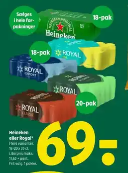 Coop 365 Heineken eller Royal tilbud