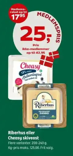 Coop 365 Riberhus eller Cheasy skiveost tilbud