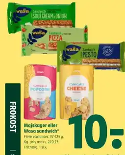 Coop 365 Majskager eller Wasa sandwich tilbud