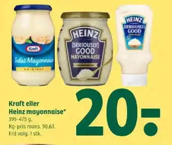 Coop 365 Kraft eller Heinz mayonnaise tilbud