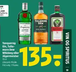 Coop 365 Tanqueray Gin, Tullamore Dew Whiskey eller Jägermeister tilbud