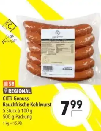 Citti CITTI Genuss Rauchfrische Kohlwurst tilbud