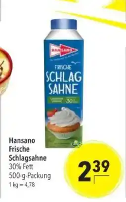 Citti HANSANO Frische Schlagsahne tilbud