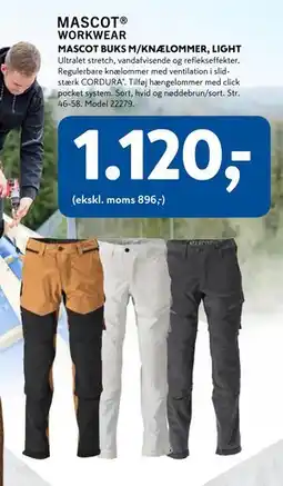 Davidsen MASCOT BUKS M/KNÆLOMMER, LIGHT, DKK 1120 tilbud