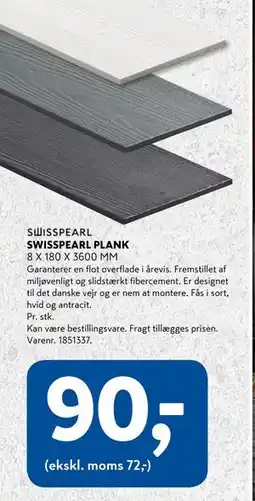 Davidsen SWISSPEARL PLANK, DKK 90 tilbud