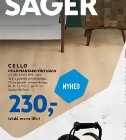 Davidsen CELLO MANTARO VINYLGULV, DKK 230 tilbud