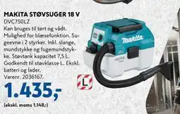 Davidsen MAKITA STØVSUGER 18 V, DKK 1435 tilbud