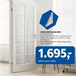 Davidsen SWEDOOR FRANSK DØR, DKK 1695 tilbud