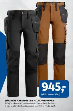 Davidsen SNICKERS ARBEJDSBUKS ALLROUNDWORK, DKK 945 tilbud