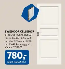 Davidsen SWEDOOR CELLEDØR, DKK 780 tilbud