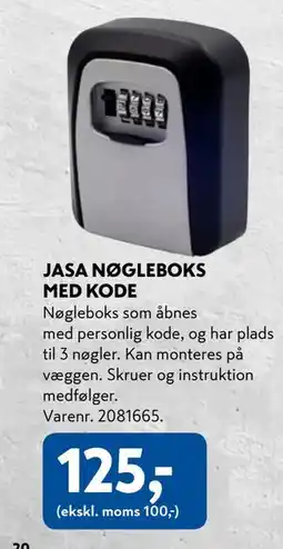 Davidsen JASA NØGLEBOKS MED KODE, DKK 125 tilbud