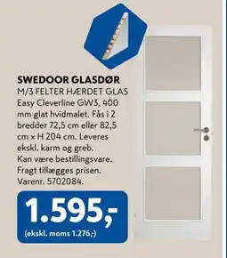 Davidsen SWEDOOR GLASDØR, DKK 1595 tilbud