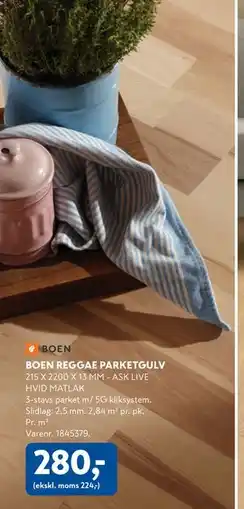 Davidsen BOEN REGGAE PARKETGULV, DKK 280 tilbud