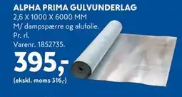 Davidsen ALPHA PRIMA GULVUNDERLAG, DKK 395 tilbud