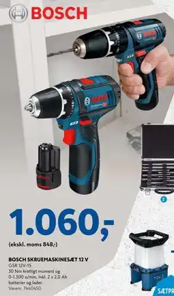 Davidsen BOSCH SKRUEMASKINESÆT 12 V, DKK 1060 tilbud