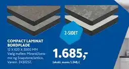 Davidsen COMPACT LAMINAT BORDPLADE, DKK 1685 tilbud